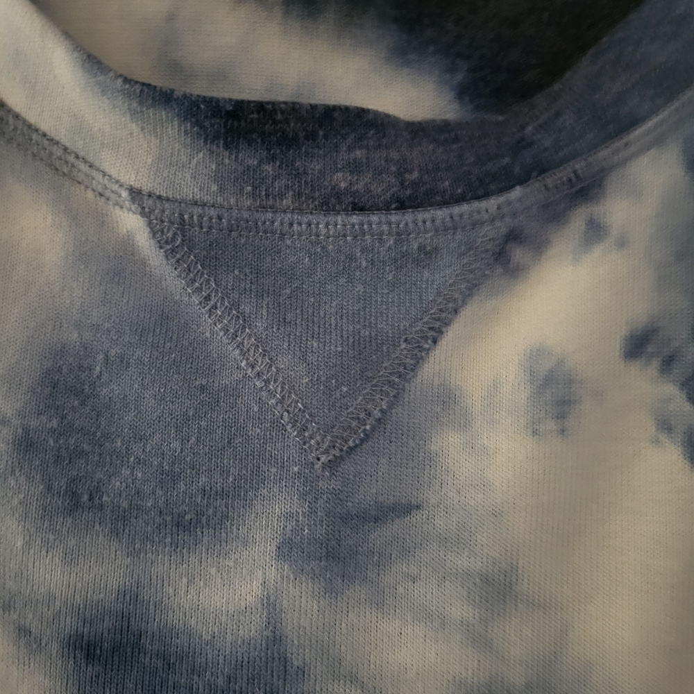 Ruby Road Lg blue Knit Tie Dye Tunic - Picture 4 of 5